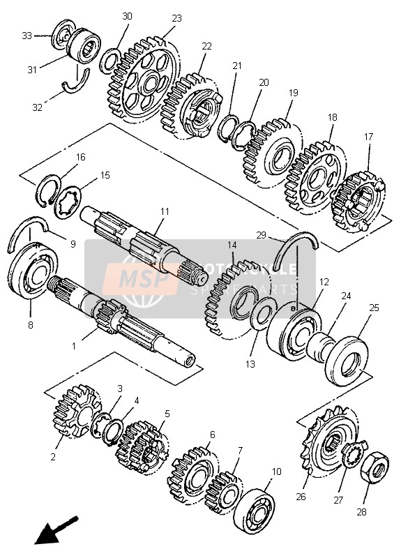 Yamaha YZF600R THUNDERCAT 1997 Transmission for a 1997 Yamaha YZF600R THUNDERCAT