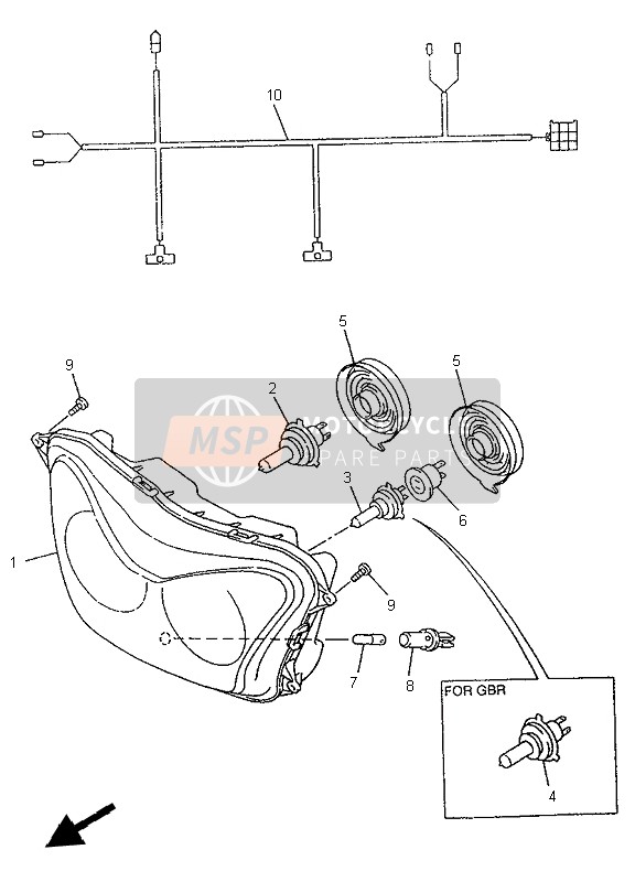 Yamaha YZF1000R THUNDERACE 1997 Faro per un 1997 Yamaha YZF1000R THUNDERACE