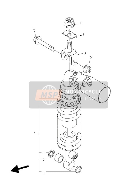 Yamaha YZF-R1 2007 Rear Suspension for a 2007 Yamaha YZF-R1