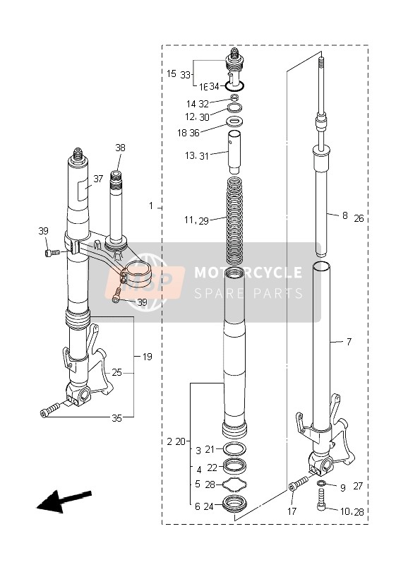 Yamaha YZF-R1 2007 Front Fork for a 2007 Yamaha YZF-R1