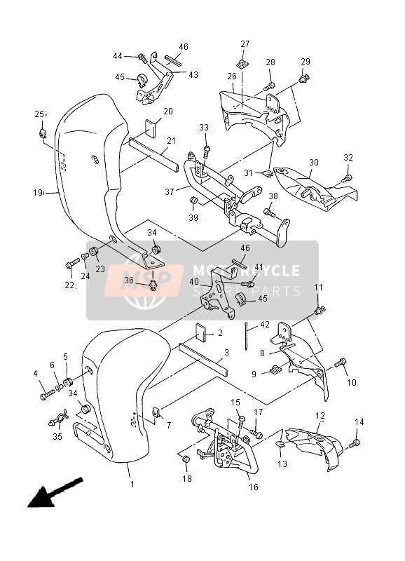 4XY2835R0000, Corps Arriere 2, Yamaha, 1