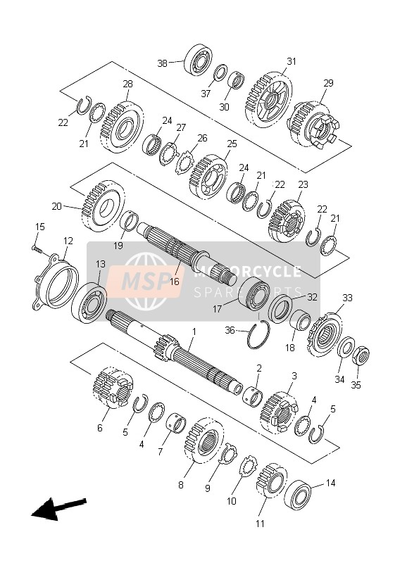 Yamaha YZF-R6 2007 Transmission for a 2007 Yamaha YZF-R6