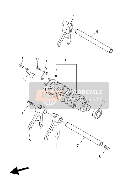 Yamaha YZF-R6 2007 Shift Cam & Fork for a 2007 Yamaha YZF-R6