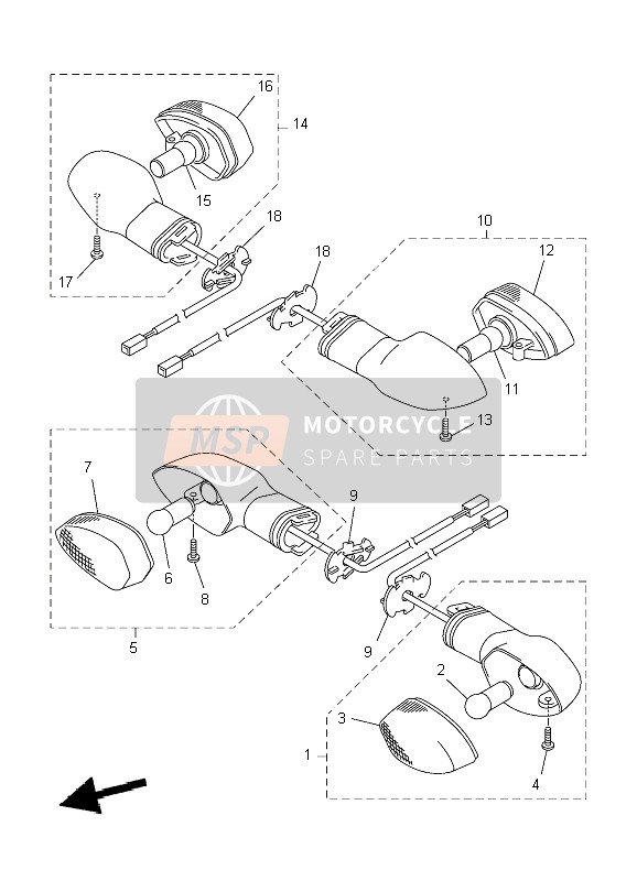 Yamaha YZF-R6 2007 Luz intermitente para un 2007 Yamaha YZF-R6