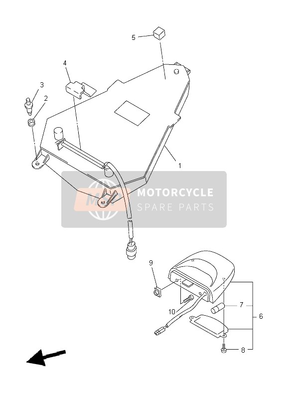 Yamaha YZF-R6 2007 Tail Light for a 2007 Yamaha YZF-R6