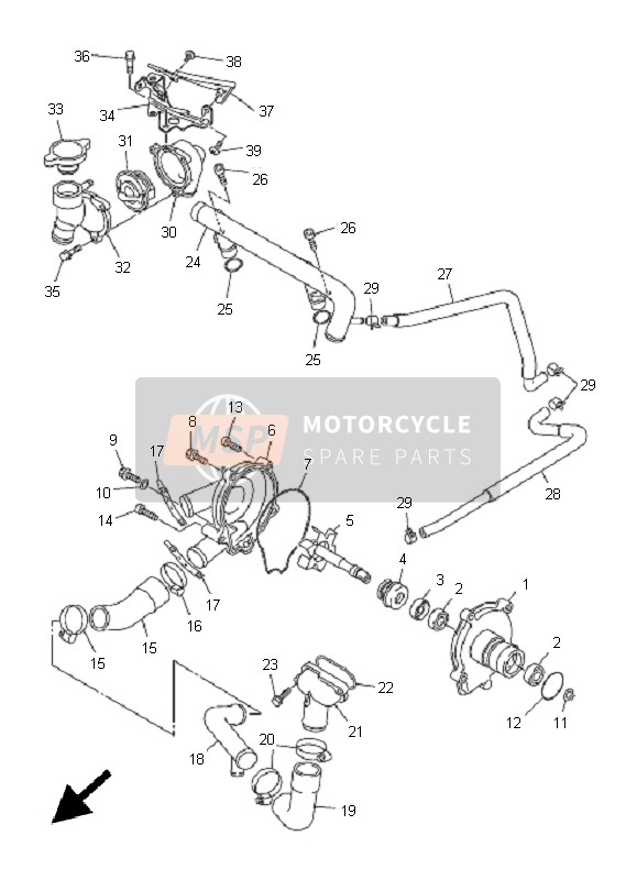 Yamaha FJR1300A 2008 Bomba de agua para un 2008 Yamaha FJR1300A