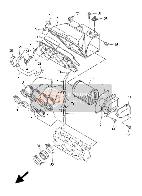 Yamaha FJR1300AS 2008 Intake for a 2008 Yamaha FJR1300AS