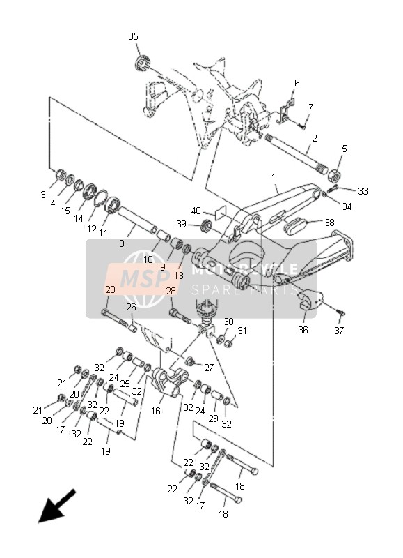 Yamaha FJR1300AS 2008 Rear Arm for a 2008 Yamaha FJR1300AS