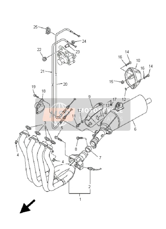 Yamaha FZ1-N FAZER 2008 ABGAS für ein 2008 Yamaha FZ1-N FAZER