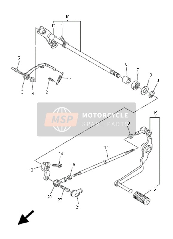 Yamaha FZ1-N FAZER 2008 Albero del cambio per un 2008 Yamaha FZ1-N FAZER