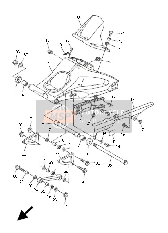 Yamaha FZ1-N FAZER 2008 Achterarm voor een 2008 Yamaha FZ1-N FAZER Yamaha FZ1-N FAZER 2008 Achterarm voor een 2008 Yamaha FZ1-N FAZER