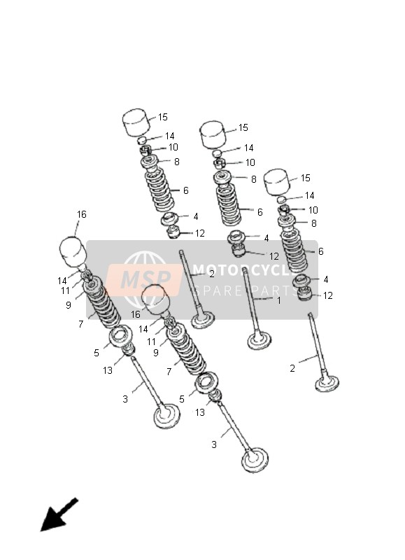Yamaha FZ1-NA FAZER 2008 Válvula para un 2008 Yamaha FZ1-NA FAZER
