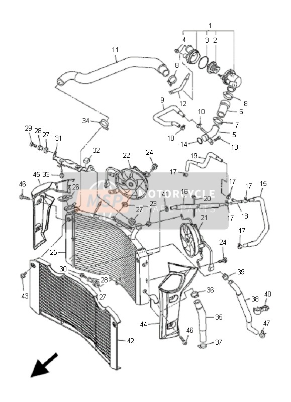 Yamaha FZ1-NA FAZER 2008 Radiator & Hose for a 2008 Yamaha FZ1-NA FAZER