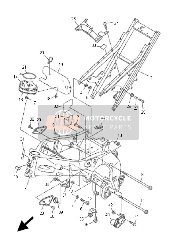 Yamaha FZ1-NA FAZER 2008 Frame for a 2008 Yamaha FZ1-NA FAZER