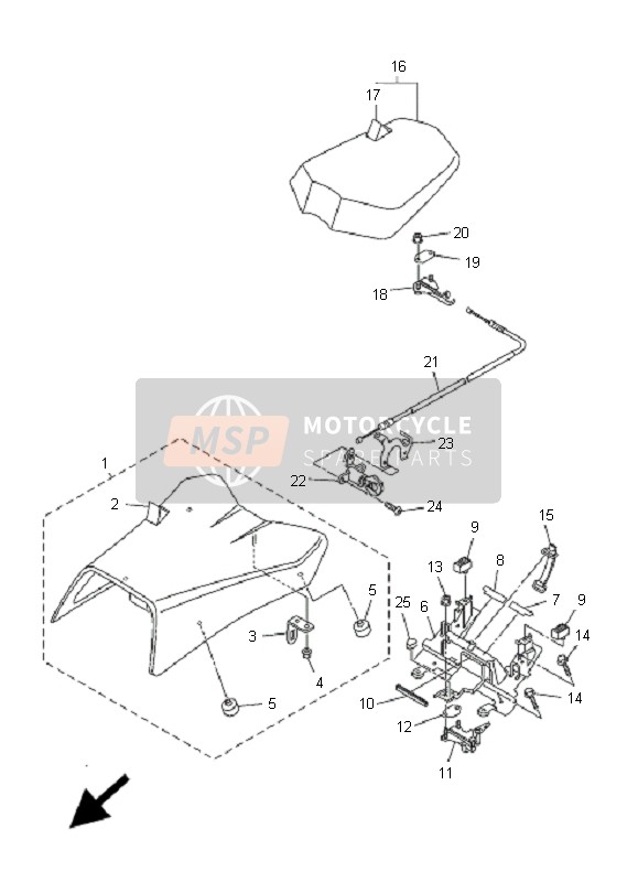 Yamaha FZ1-NA FAZER 2008 Seat for a 2008 Yamaha FZ1-NA FAZER