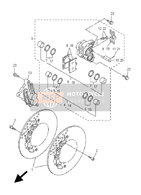 Yamaha FZ1-NA FAZER 2008 Pinza de freno delantero para un 2008 Yamaha FZ1-NA FAZER