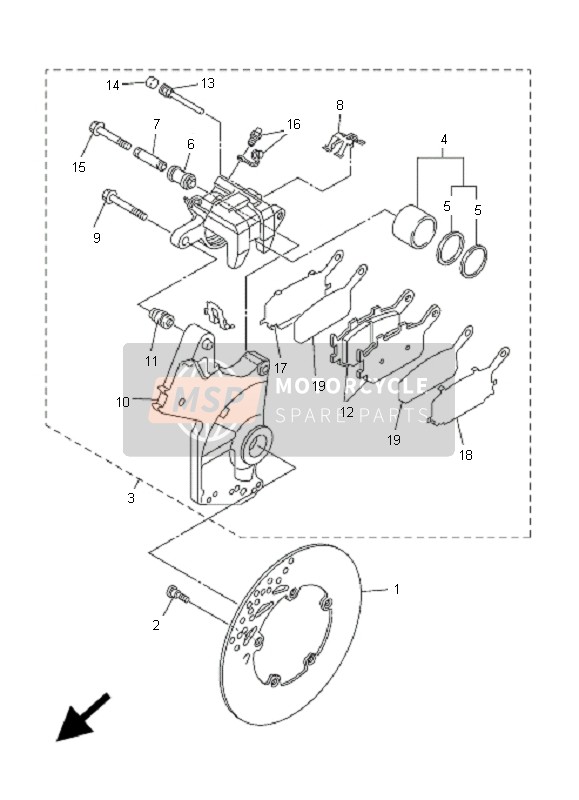 Yamaha FZ1-NA FAZER 2008 Rear Brake Caliper for a 2008 Yamaha FZ1-NA FAZER