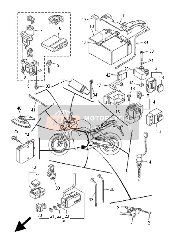 5D0821160000, Wire, Minus Lead, Yamaha, 0