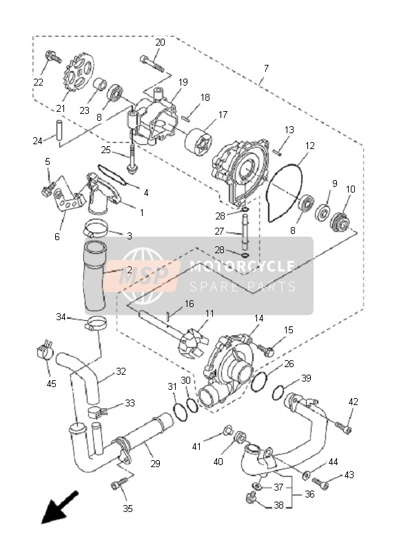 Yamaha FZ1-S FAZER 2008 Bomba de agua para un 2008 Yamaha FZ1-S FAZER