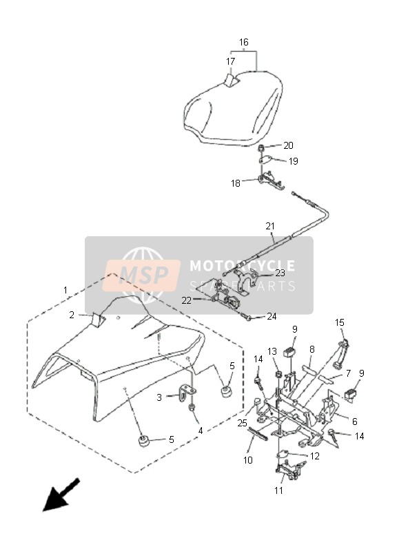 Yamaha FZ1-S FAZER 2008 Seat for a 2008 Yamaha FZ1-S FAZER