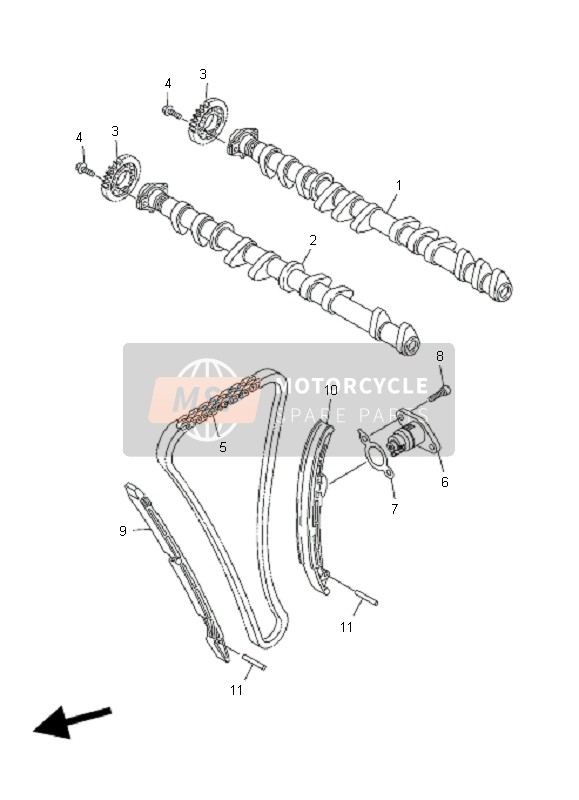 Yamaha FZ1-SA FAZER 2008 Arbre À Cames & Chaîne pour un 2008 Yamaha FZ1-SA FAZER