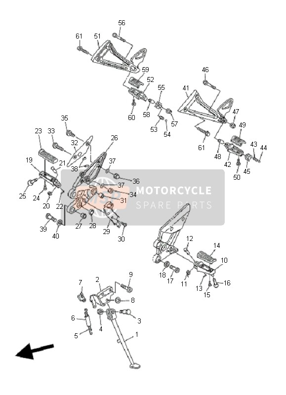 Yamaha FZ6-NAHG 2008 Stand & Footrest for a 2008 Yamaha FZ6-NAHG