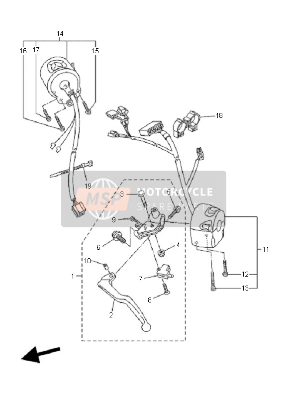 Yamaha FZ6-NAHG 2008 Handle Switch & Lever for a 2008 Yamaha FZ6-NAHG