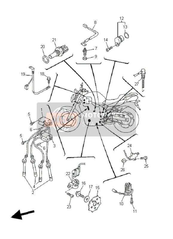 Yamaha FZ6-NAHG 2008 Electrical 1 for a 2008 Yamaha FZ6-NAHG