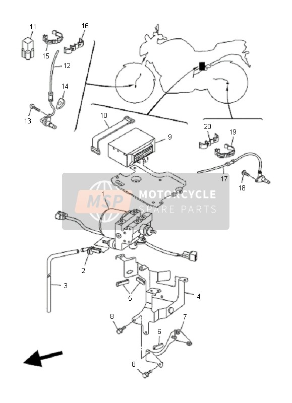 Yamaha FZ6-NAHG 2008 ELEKTRISCH 3 für ein 2008 Yamaha FZ6-NAHG