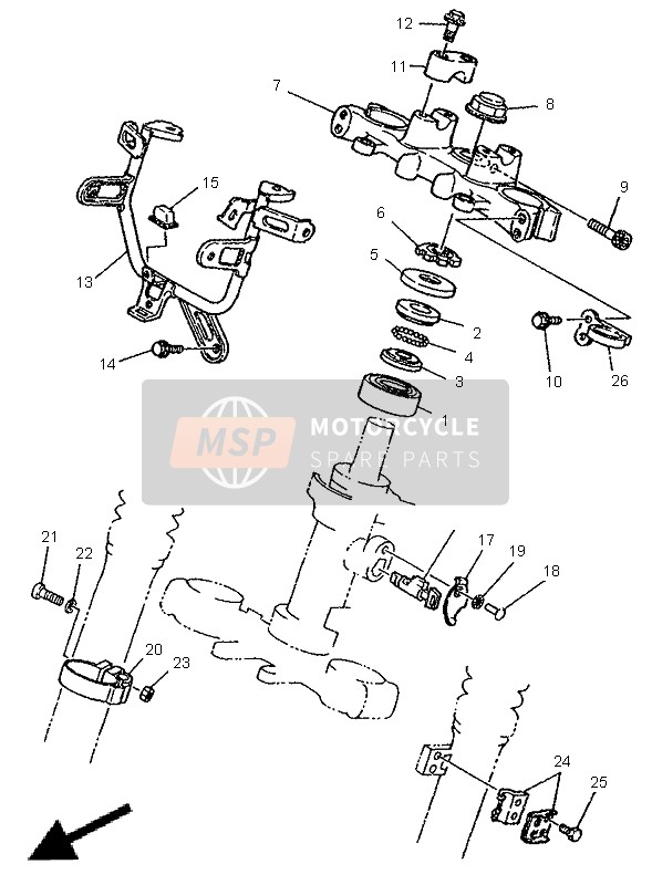 Yamaha DT125R 1998 Steering for a 1998 Yamaha DT125R