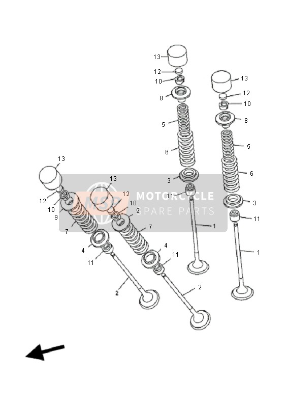 Yamaha FZ6-NHG 2008 Válvula para un 2008 Yamaha FZ6-NHG