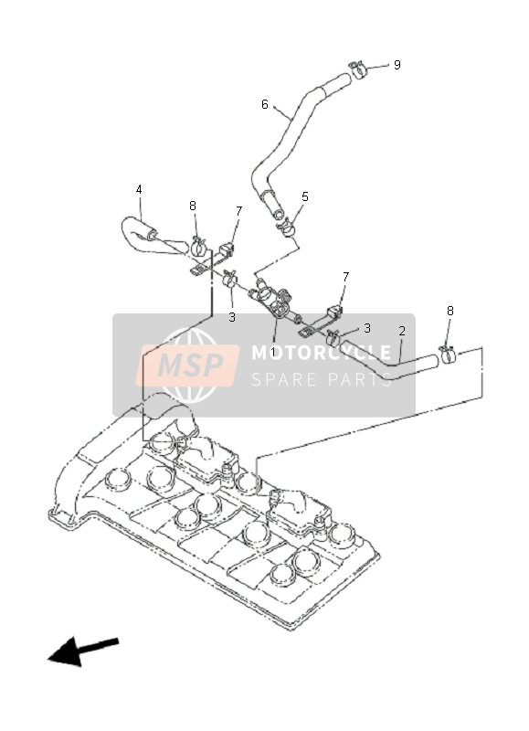 Yamaha FZ6-NHG 2008 Sistema de inducción de aire para un 2008 Yamaha FZ6-NHG