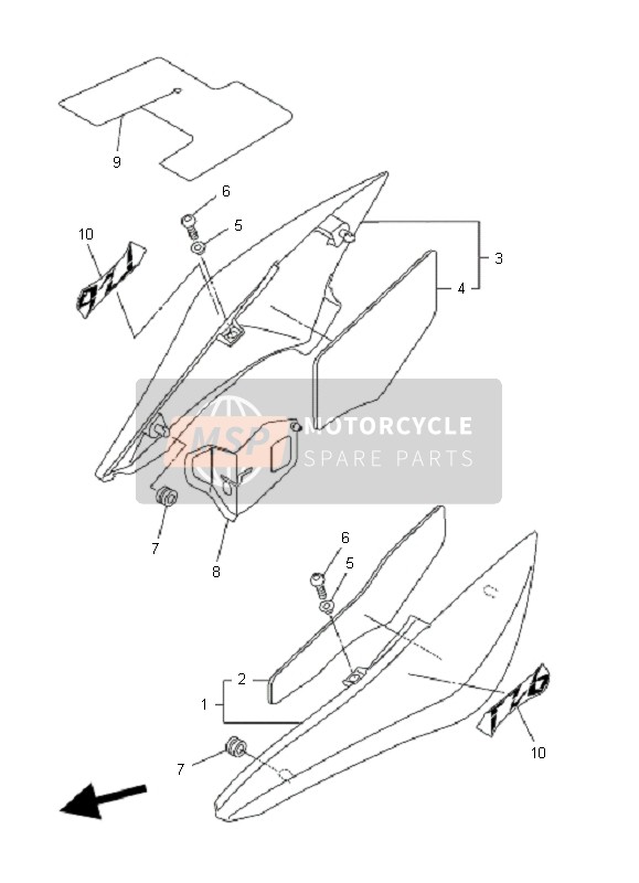 Yamaha FZ6-NHG 2008 Side Cover for a 2008 Yamaha FZ6-NHG