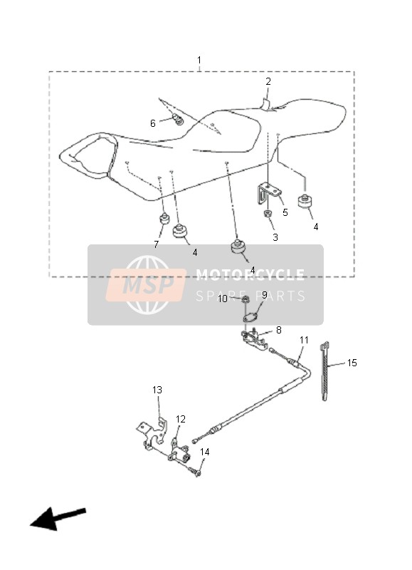 Yamaha FZ6-NHG 2008 Siège pour un 2008 Yamaha FZ6-NHG