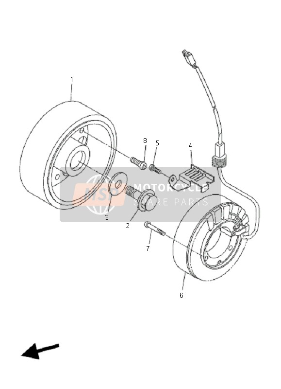 Yamaha FZ6-NHG 2008 Générateur pour un 2008 Yamaha FZ6-NHG