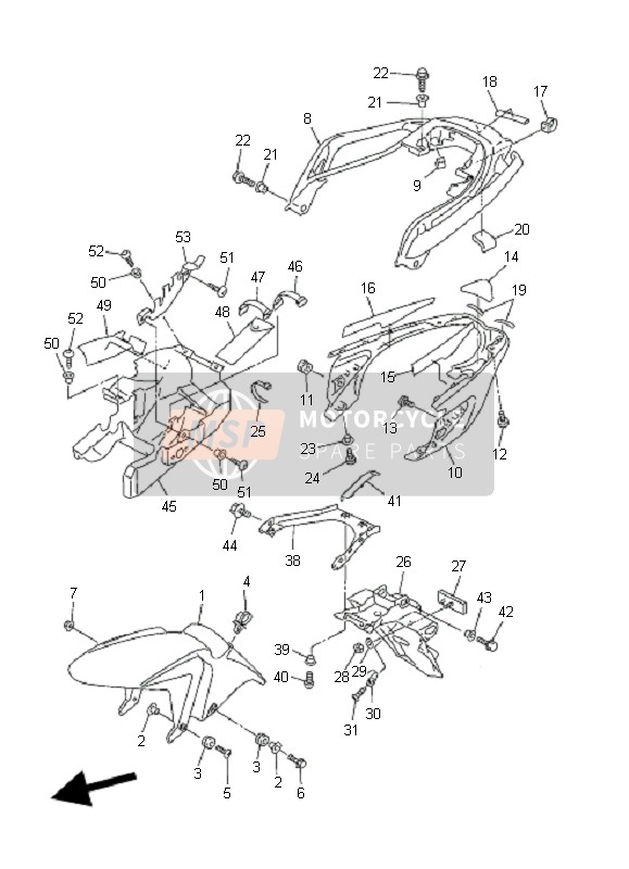 Yamaha FZ6-SHG FAZER 2008 Defensa para un 2008 Yamaha FZ6-SHG FAZER