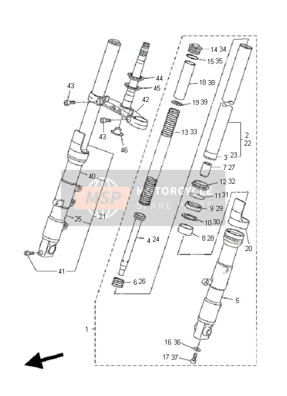 Yamaha FZ6-SHG FAZER 2008 Front Fork for a 2008 Yamaha FZ6-SHG FAZER