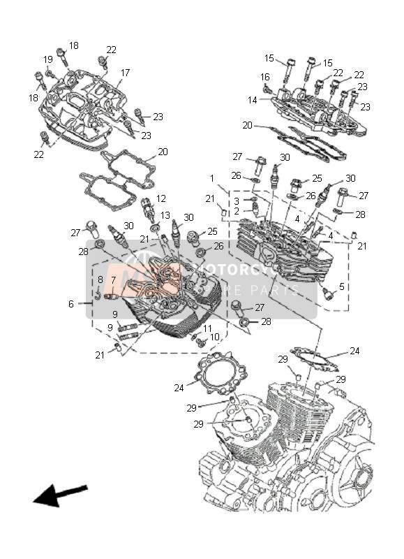 Yamaha MT01 2008 Cylinder Head for a 2008 Yamaha MT01