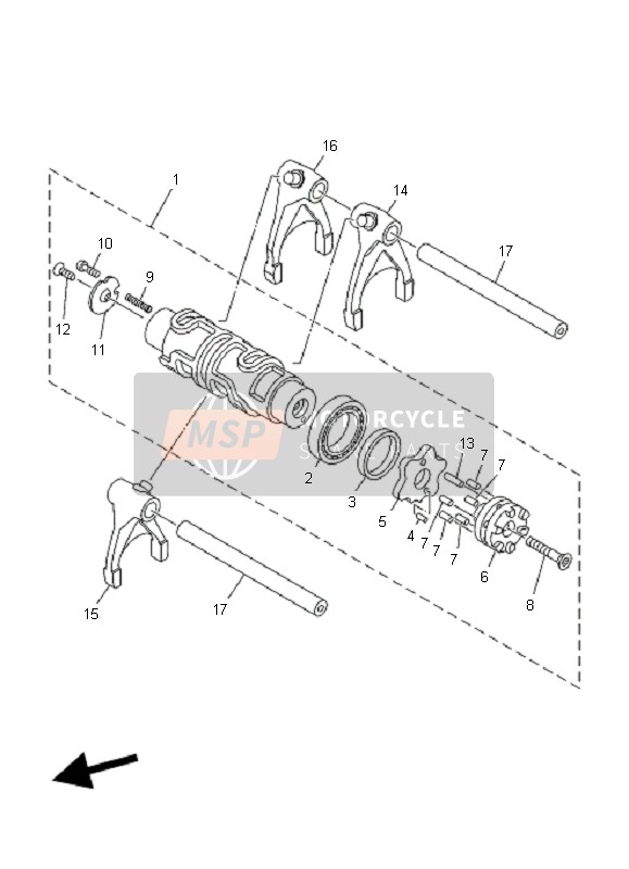 Yamaha MT01 2008 Shift Cam & Fork for a 2008 Yamaha MT01