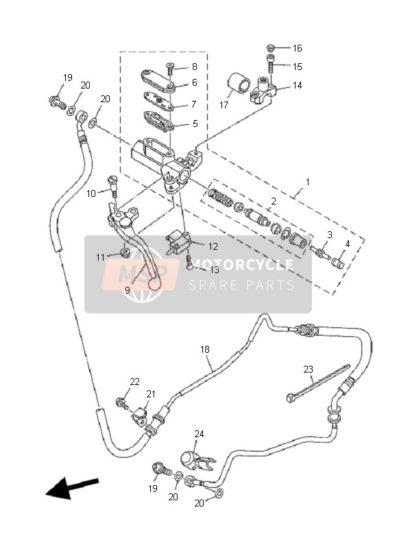 Yamaha MT01 2008 Front Master Cylinder 2 for a 2008 Yamaha MT01