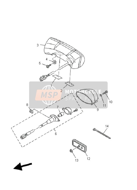 Yamaha MT01 2008 RÜCKLICHT für ein 2008 Yamaha MT01