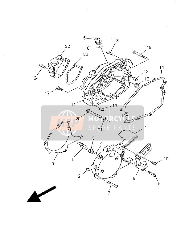 Yamaha DT125RE 1998 KURBELGEHÄUSEABDECKUNG 1 für ein 1998 Yamaha DT125RE