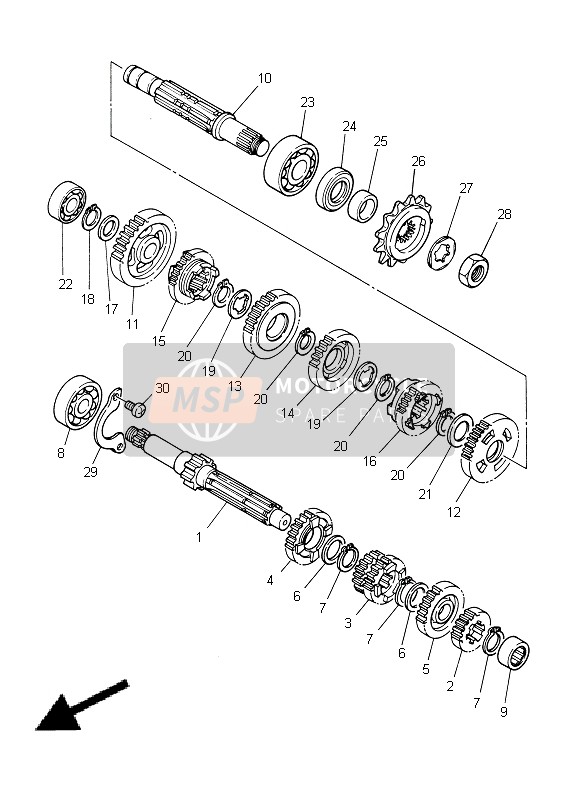 Yamaha DT125RE 1998 Transmission for a 1998 Yamaha DT125RE