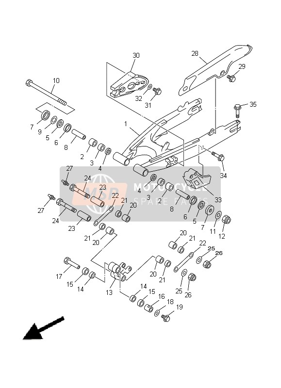 Yamaha DT125RE 1998 Rear Arm for a 1998 Yamaha DT125RE