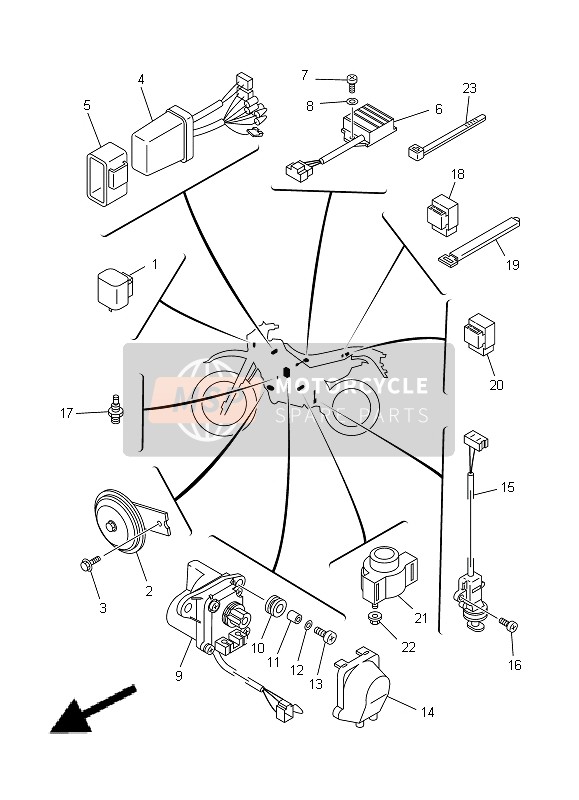 3LD825665000, Interrut.Cavalletto   FZR60093, Yamaha, 2