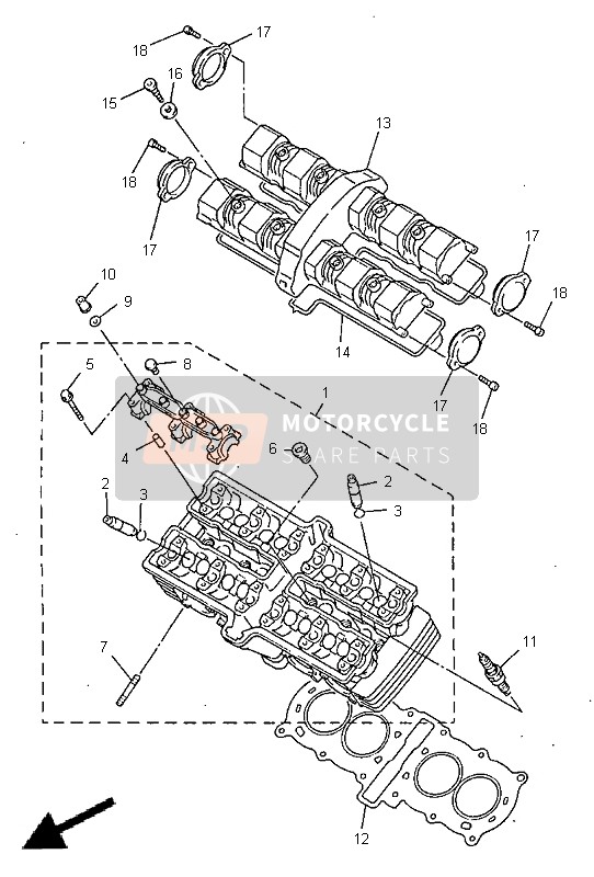 Yamaha FZS600 1998 Cylinder Head for a 1998 Yamaha FZS600