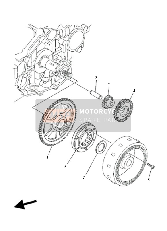 Yamaha TDM900 2008 Starter Koppeling voor een 2008 Yamaha TDM900