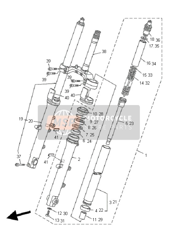 Yamaha TDM900 2008 Front Fork for a 2008 Yamaha TDM900