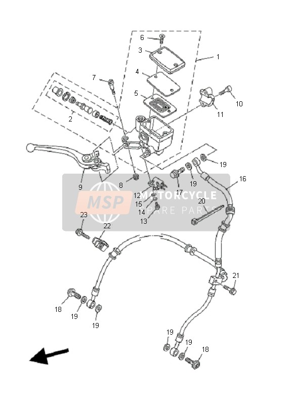 Yamaha TDM900 2008 Front Master Cylinder for a 2008 Yamaha TDM900