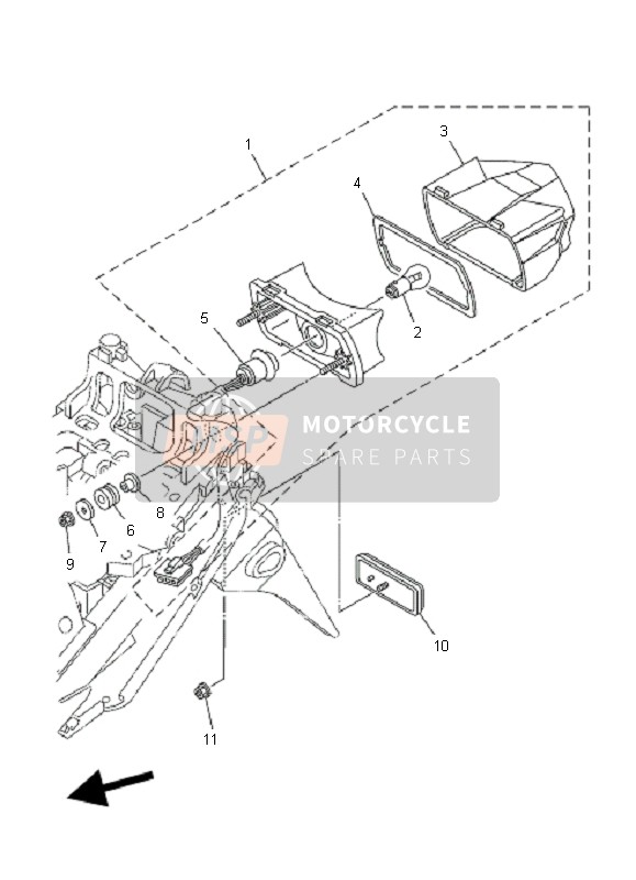 Yamaha TDM900 2008 RÜCKLICHT für ein 2008 Yamaha TDM900